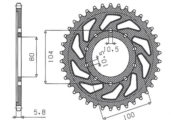 SUN1-3356-39 SUNSTAR SPROCKETS rear sprocket