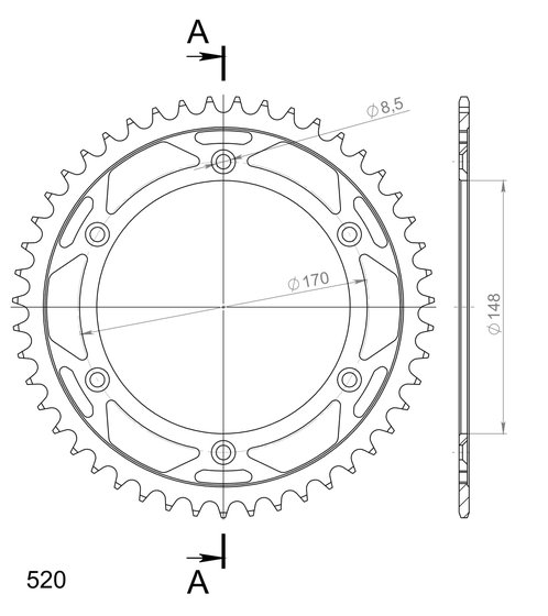 14501-47 Supersprox supersprox rear sprocket 828.47