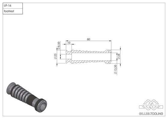 RGK-290-UF16-S GILLES TOOLING footrest kit for passenger and rider