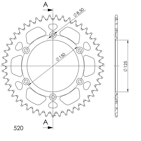 72304AO47 Supersprox supersprox alu rear sprocket ktm/husqv./husab. orange 47