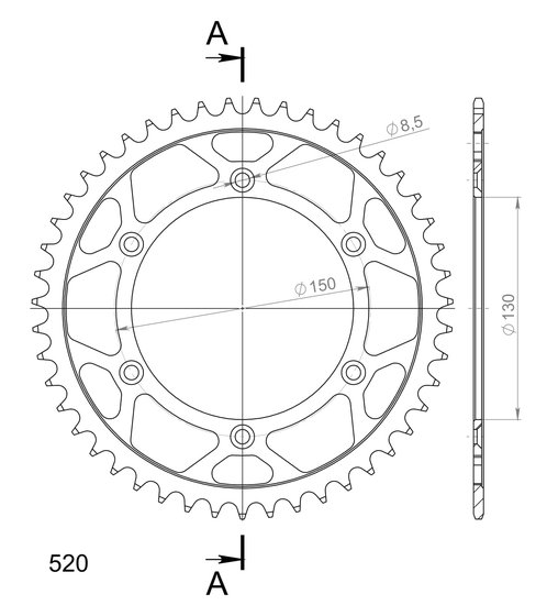 RFE-245:47-BLK Supersprox rear sprocket