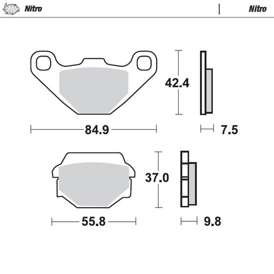 235-091121 MOTO-MASTER moto-master brakepads kawasaki: rear klr650 1989-2003, husaberg all models <199