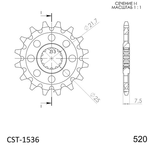 24313-14 Supersprox supersprox / jt front sprocket 1536,14