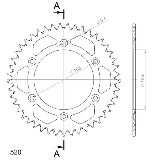 11212AR45 Supersprox supersprox alu rear sprocket ho cr/crf red 45