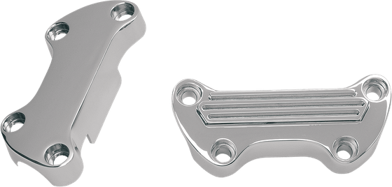 DRAG SPECIALTIES finned handlebar top clamp - chrome