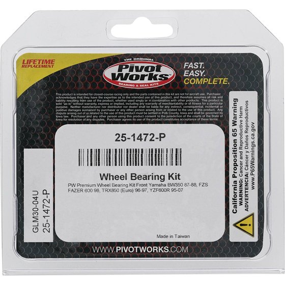 25-1472 All Balls wheel bearing kit front