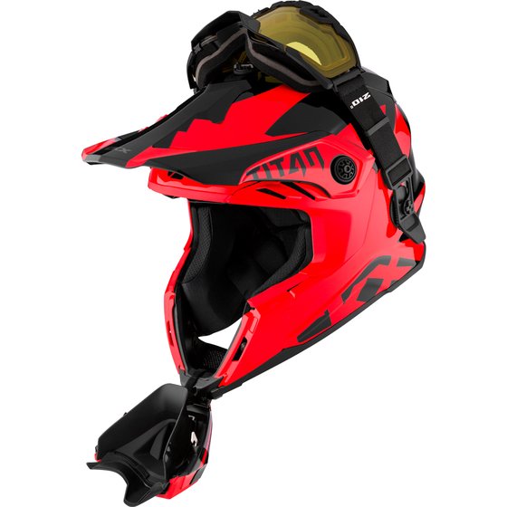 CKX helmet + goggles titan airflow extra red