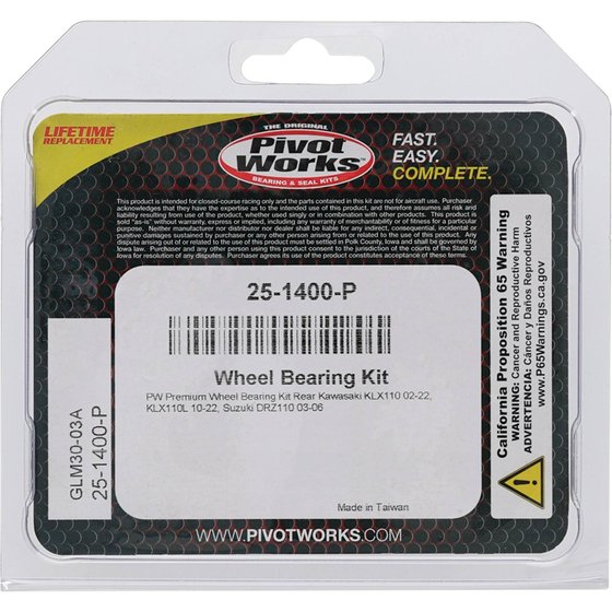 25-1400 All Balls wheel bearing kit rear