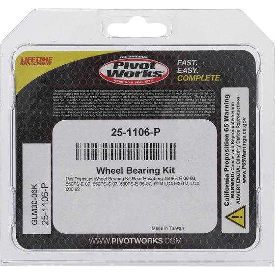 25-1106 All Balls wheel bearing kit rear