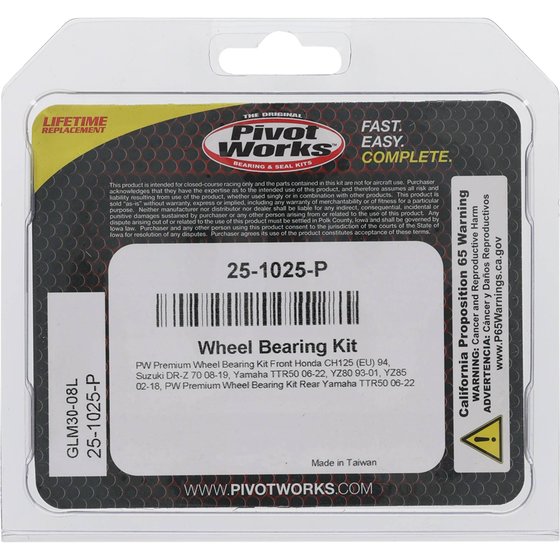 25-1025 All Balls wheel bearing kit front