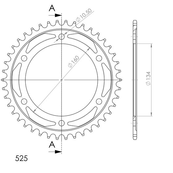 27-2-1307-41 Supersprox supersprox steel rear sprocket 1307-41 black