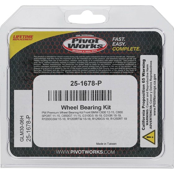 25-1678 All Balls wheel bearing kit front