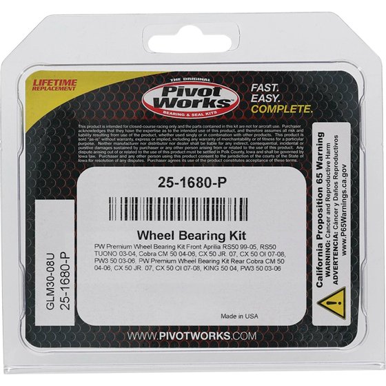 25-1680 All Balls wheel bearing kit front