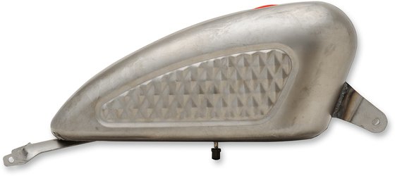 63584D DRAG SPECIALTIES diamond pattern gas tank - 3 gallon raw