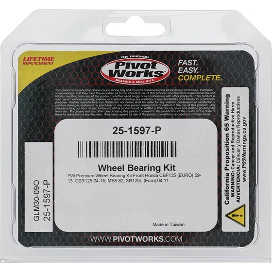 25-1597 All Balls wheel bearing kit front