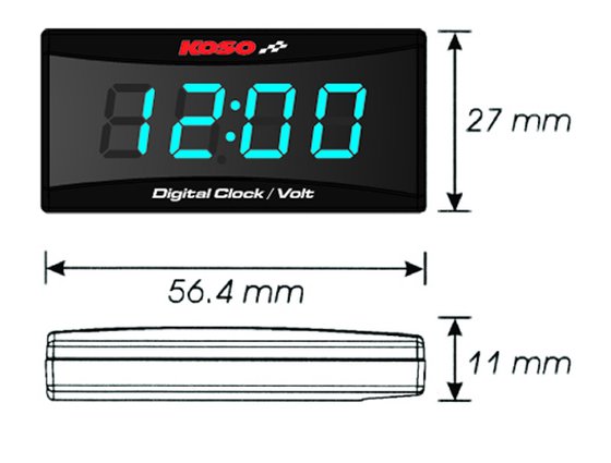 BA024B50 KOSO NORTH AMERICA super slim clock and voltmeter with blue light