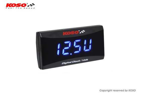 BA024B50 KOSO NORTH AMERICA super slim clock and voltmeter with blue light