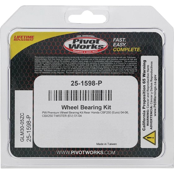 25-1598 All Balls wheel bearing kit rear