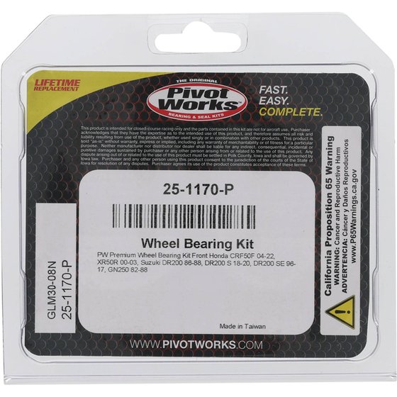 25-1170 All Balls wheel bearing kit front