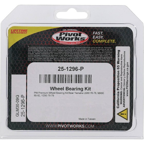 25-1296 All Balls wheel bearing kit rear