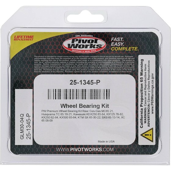 25-1345 All Balls wheel bearing kit rear