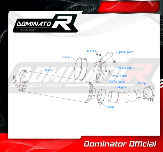 YA021DA-S Dominator exhaust silencer oval