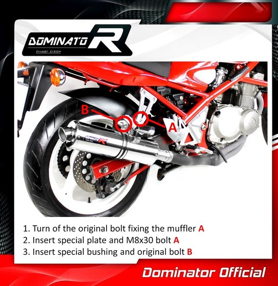 SU078DST-S Dominator exhaust silencer round