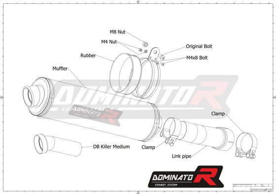 BW092DA-H Dominator homologated exhaust silencer oval