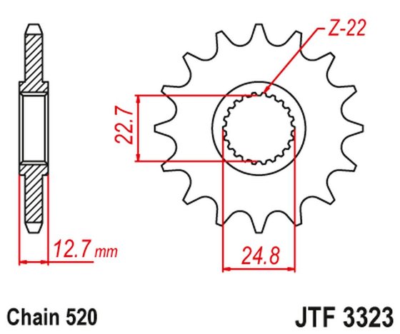 JTF3323.24 JT Sprockets front sprocket 24t 520