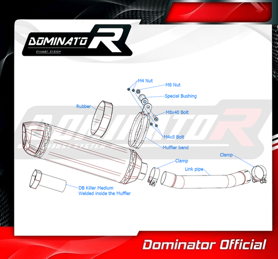 YA012DF-H Dominator homologated exhaust silencer hp1