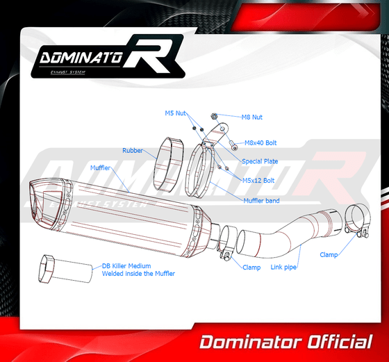 YA020DF-H Dominator homologated exhaust silencer hp1