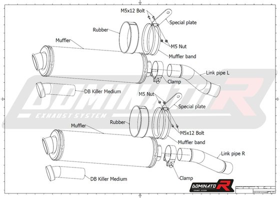 KA031DA-H Dominator homologated exhaust silencer oval