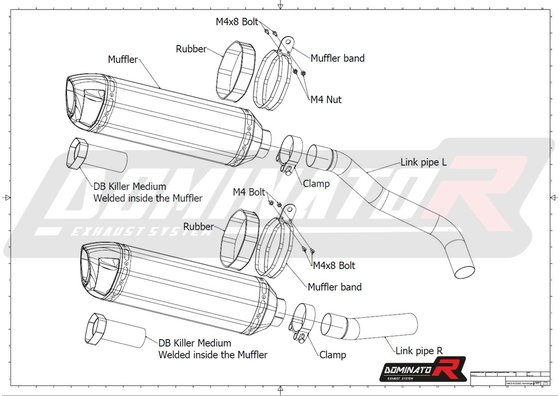 KA033DF-H Dominator homologated exhaust silencer hp1