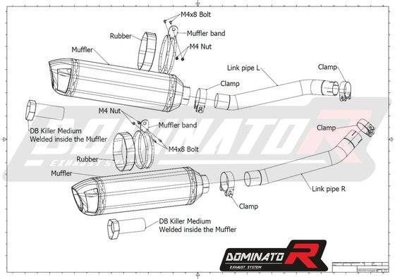 KA022DF-H Dominator homologated exhaust silencer hp1