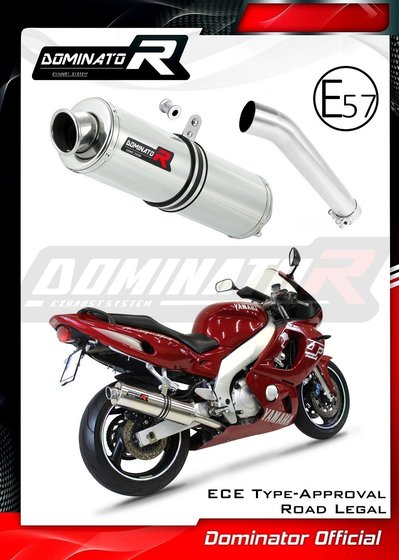 YA012DST-H Dominator homologated exhaust silencer round