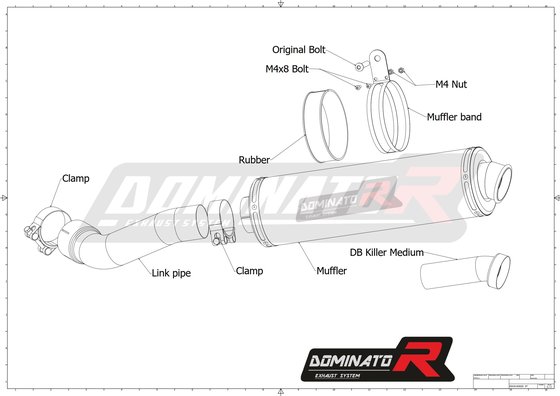 BW018DST-H Dominator homologated exhaust silencer round