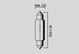 FLOSSER 12v10w festoon bulb (10 pack)