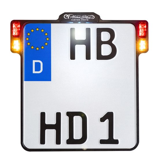 HEINZ BIKES all-inn 2.0 black license plate holder with led light brake and rear