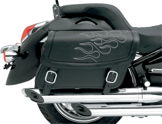 SADDLEMEN flame embroidered saddlebag