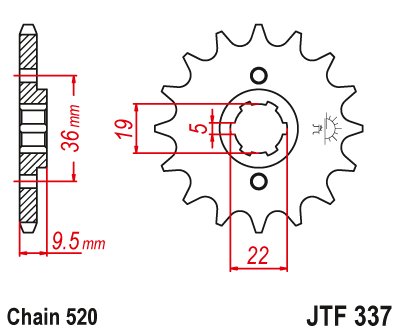 33713JT JT Sprockets front sprocket 13t pitch 520 jtf33713