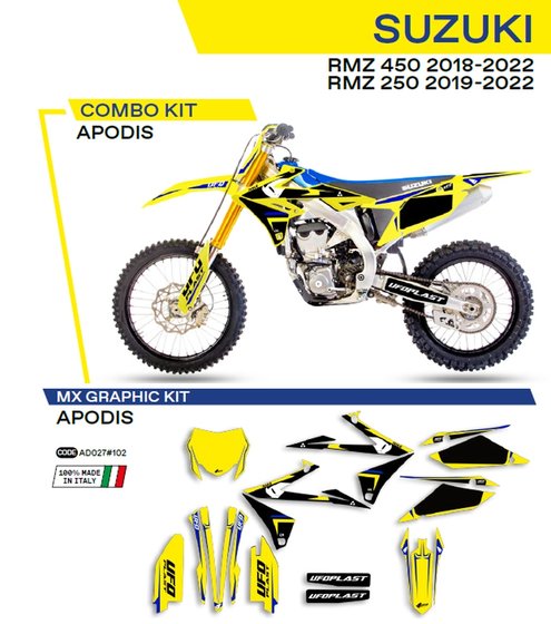 650-AD027-102 UFO ufo graphic kit rm-z 250 2019- /450 2018- apodis yellow