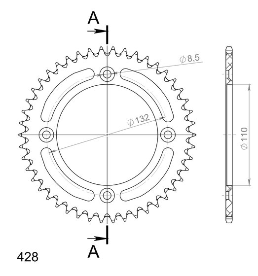 72200AO46 Supersprox supersprox alu rear sprocket ktm 85sx / husqv. 85tc orange 46