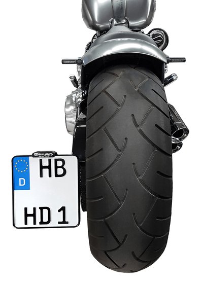 HBSKZ-FL-I HEINZ BIKES side mount license plate holder with tail light in black