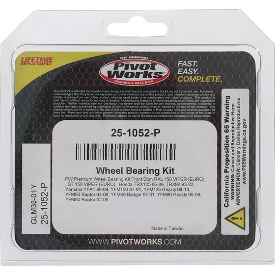 25-1052 All Balls wheel bearing kit front