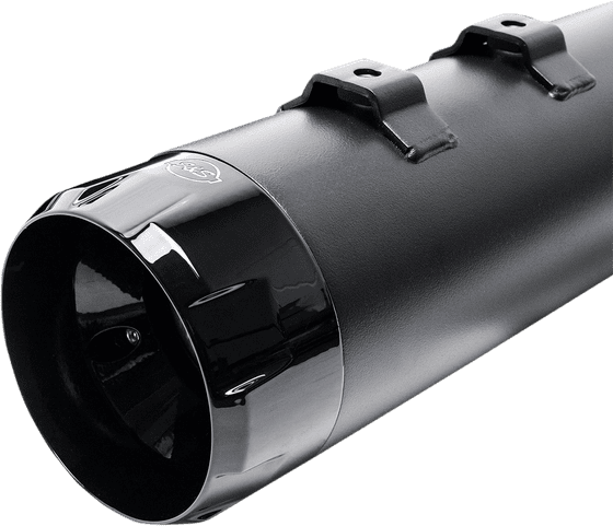 550-0666 S&S CYCLE mk45 black contrast cut muffler with thruster end cap