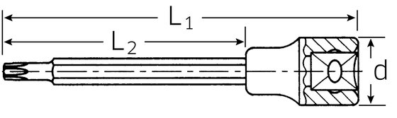 STAHLWILLE 1/2" t55 long inhex socket