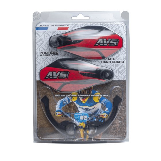 AVS RACING aluminum mount hand guards in black