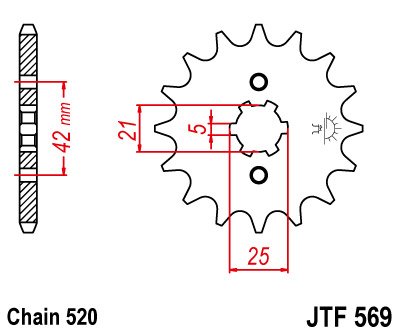 56917JT JT Sprockets front sprocket 17tooth pitch 520 jtf56917