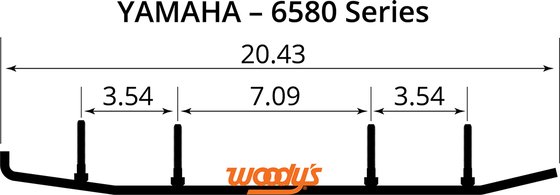 EYV3-6580 WOODY'S wear bar extender trail iii flat-top 4" 60° carbide