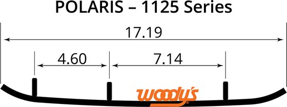 WPI-1125 WOODY'S executive series wear bar with flat-top carbide